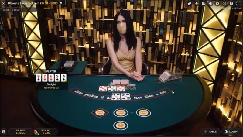 Trải nghiệm chơi Ultimate Texas Hold'em trực tuyến